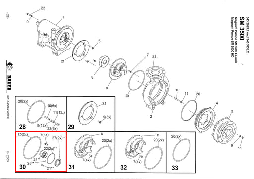 Rep.Set Gleitringdichtung, SM 3500  L4 - HD Technische Zeichnung