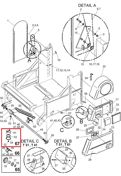 Rep.Set Mitnehmer zu Wickelvorrichtung für RAINSTAR T32, T42, T51 und PRORAIN Technische Zeichnung