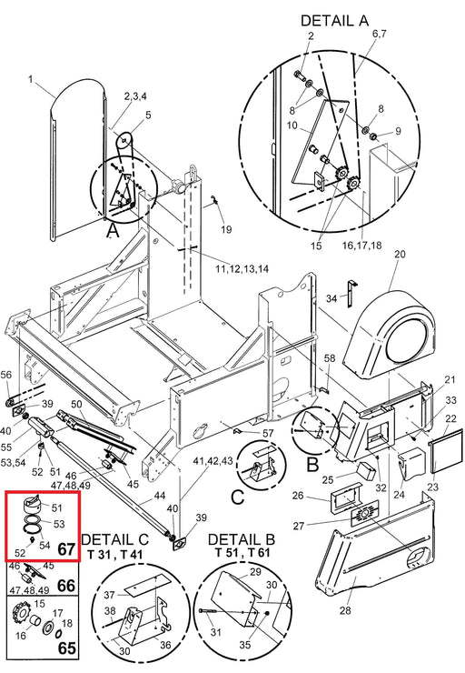 Rep.Set Mitnehmer zu Wickelvorrichtung für RAINSTAR T32, T42, T51 und PRORAIN Technische Zeichnung
