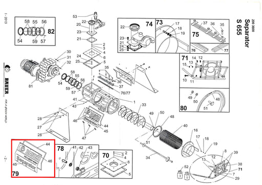 Rep. Set Seitendeckel S655/S855 für Seriennummern beginnend mit X... Technische Zeichnung