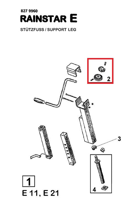 Rep.Set Kegelräder zu Stützfuss für RAINSTAR E11 und E21 - 184940