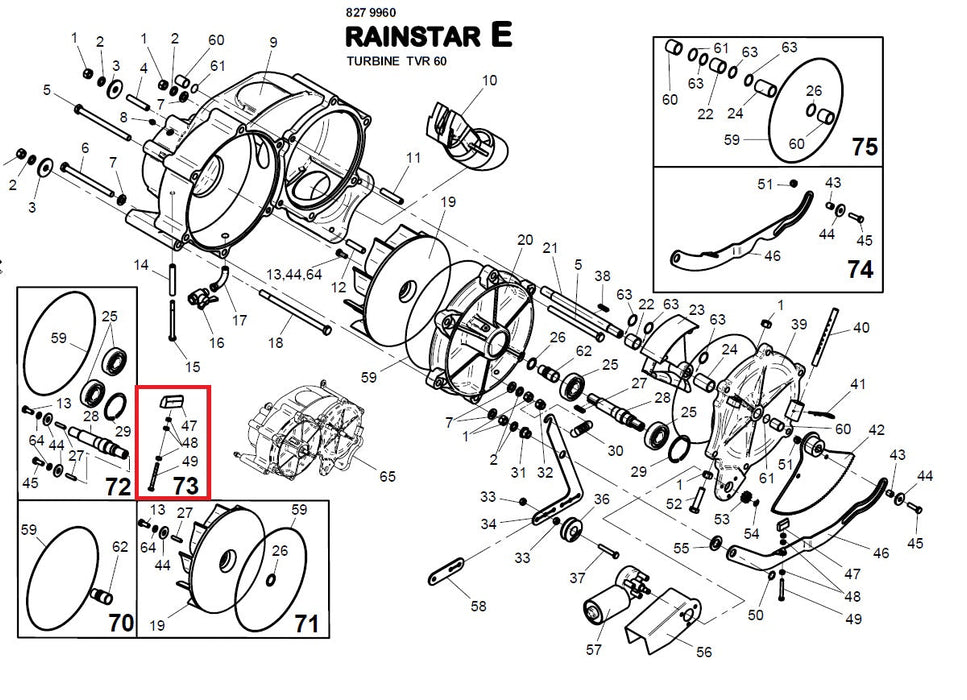 Rep.Set Turbinenbremse für RAINSTAR E11, E21, E31, E41, E51 - 8004054