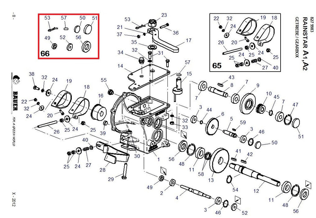 Rep.Set Dichtungen zu Getriebe G1 für RAINSTAR A1 und A2 - 8345344