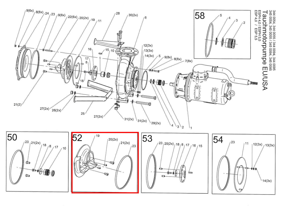 Rep. Set Dickstofflaufrad 263x30  ESPH5,5 bis 7,5kW DN80 - 3442214