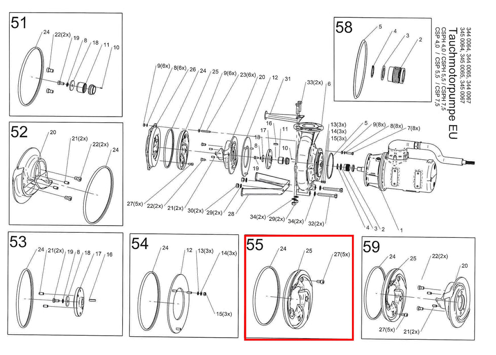 Rep. Set Schneidscheibe CSPH 4kW DN80 D225 - 3442224