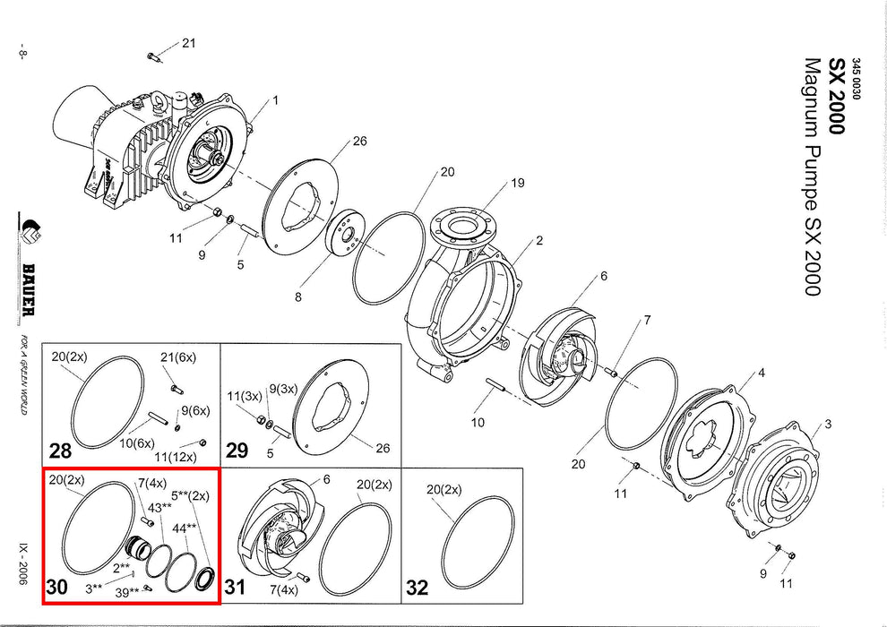 Rep. Set Gleitringdichtung SX1000/SX2000 - 3455007