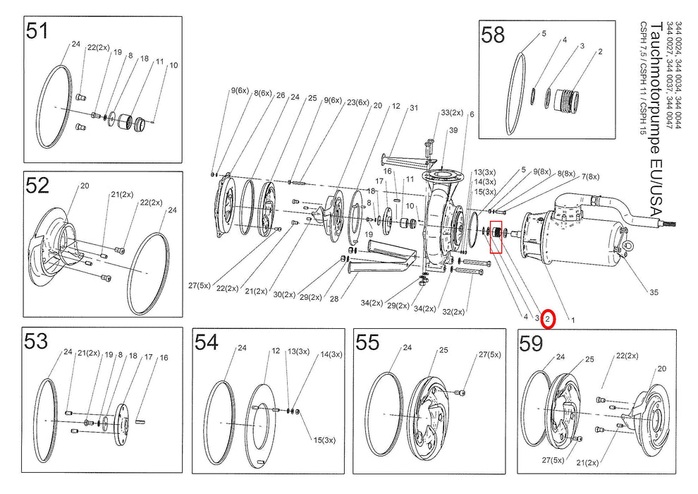 Gleitringdichtung  45 mm Technische Zeichnung