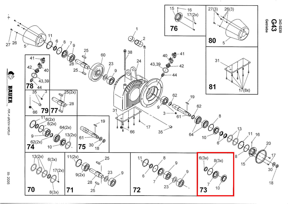 Rep.Set Abdichtung für Magnum SM 540 L4/L4-M Technische Zeichnung