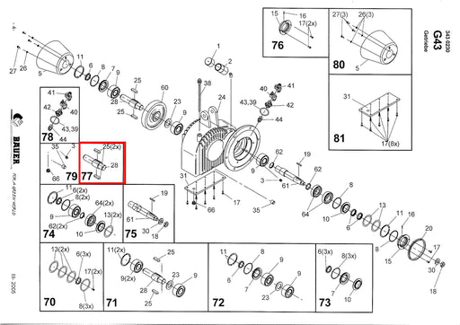 Rep.Set Antriebswelle, G 43 Technische Zeichnung