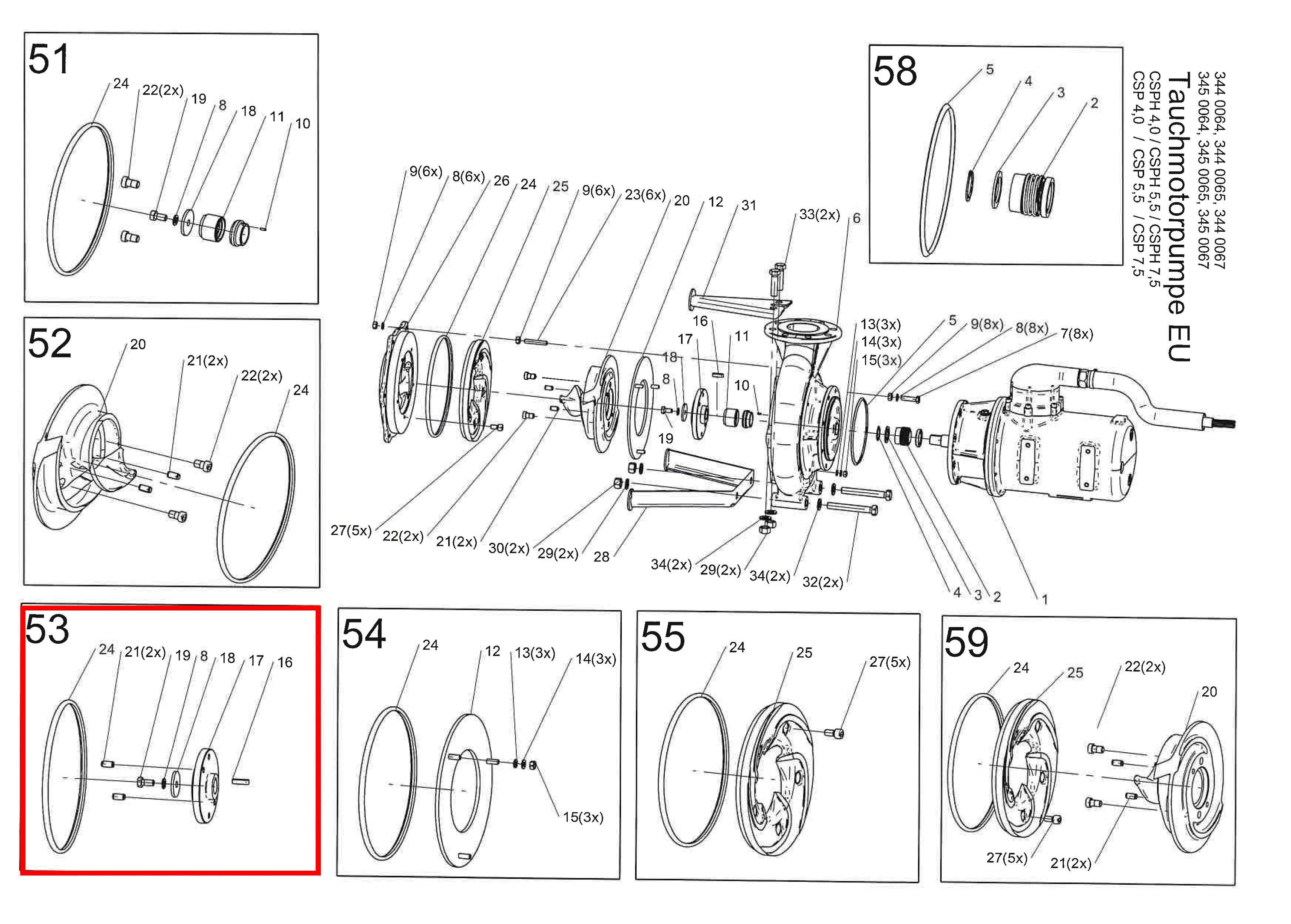 Rep. Set Flanschscheibe für ESPH/CSPH 4 bis 7,5kW DN80 - 3442218 ...