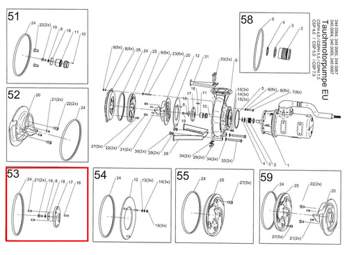 Rep. Set Flanschscheibe für ESPH/CSPH 4 bis 7,5kW DN80 Technische Zeichnung