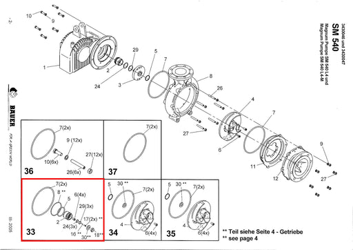 Rep. Set Gleitringdichtung SM540 L4/SM540 L4-M Technische Zeichnung