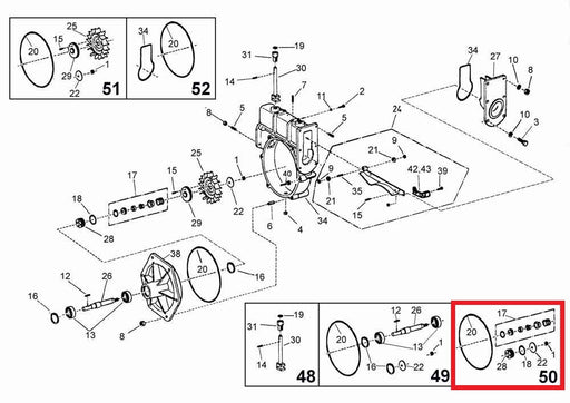 Rep.Set Gleitringdichtung für Turbine Ti15 Zeichnung mit Markierung der einzelnen Bauteile