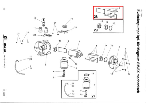 Rep. Set Lamelle für Evakuierpumpe 3431310 Technische Zeichnung