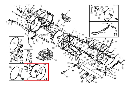 Rep.Set Laufrad TVR 60 zu Turbine für RAINSTAR E11, E21, E31, E41, E51, E51XL, E55, E55L und E55XL Technische Zeichnung