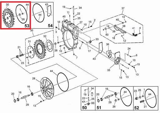 Rep.Set Laufrad für Turbine Ti50 Technische Zeichnung der Produkt Einzelteile