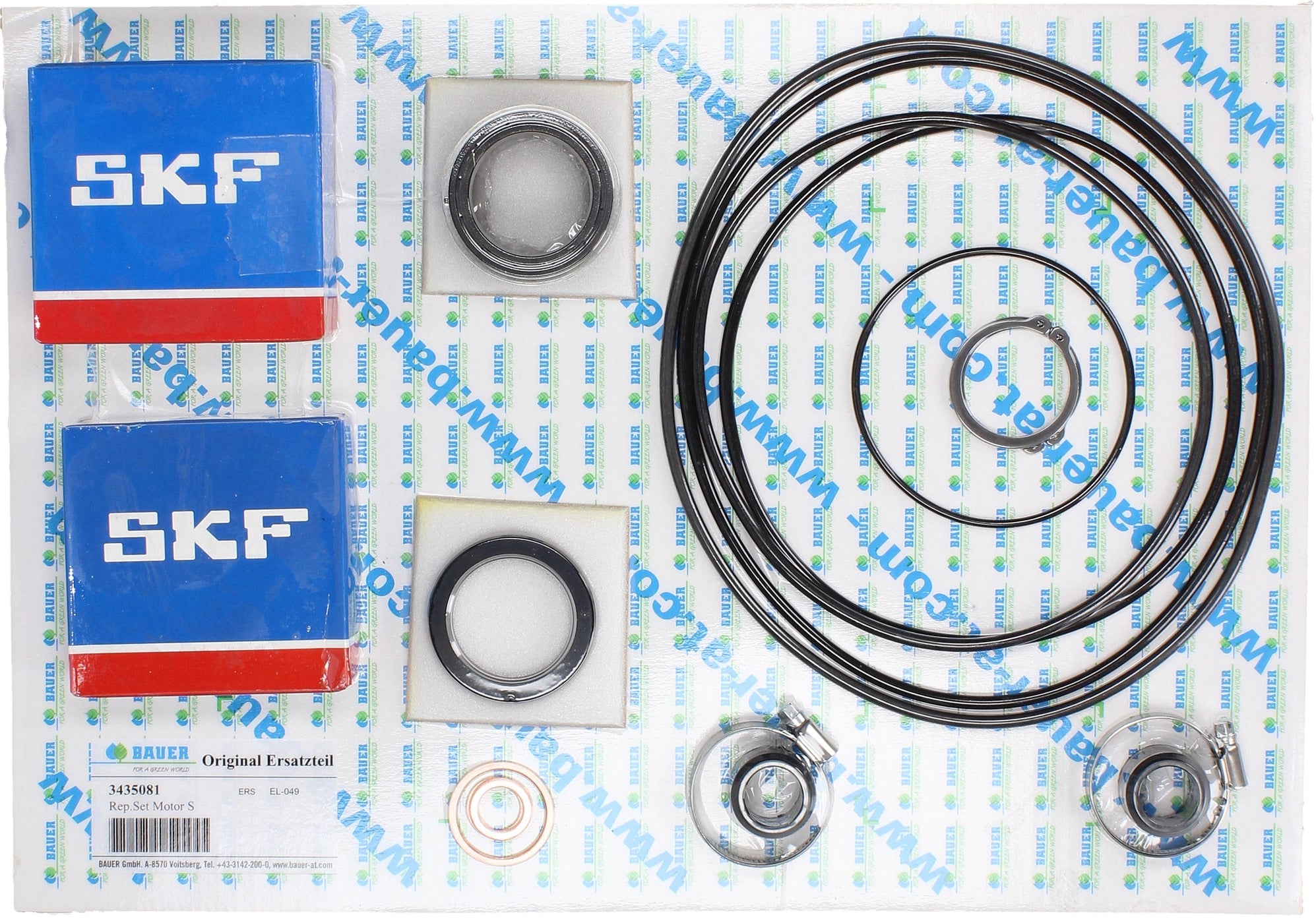 Rep. Set Motor Magnum S 4 bis 15kW Dichtungen und Lager inkl. Gleitrin ...