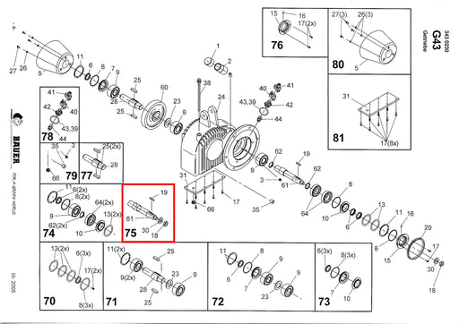 Rep.Set Ritzelwelle, G 43 Technische Zeichnung