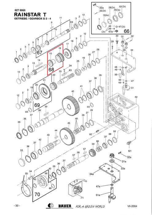 Rep.Set Schaltrad zu Getriebe für RAINSTAR T32, T42 und T51 Technische Zeichnung