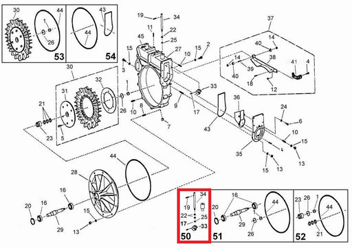 Rep.Set Steuerstange für Turbine Ti50 Technische Abbildung der Produkt Einzelteile