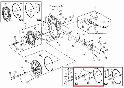 Rep.Set Turbinenwelle für Turbine Ti50 Technische Darstellung der Produkt Einzelteile